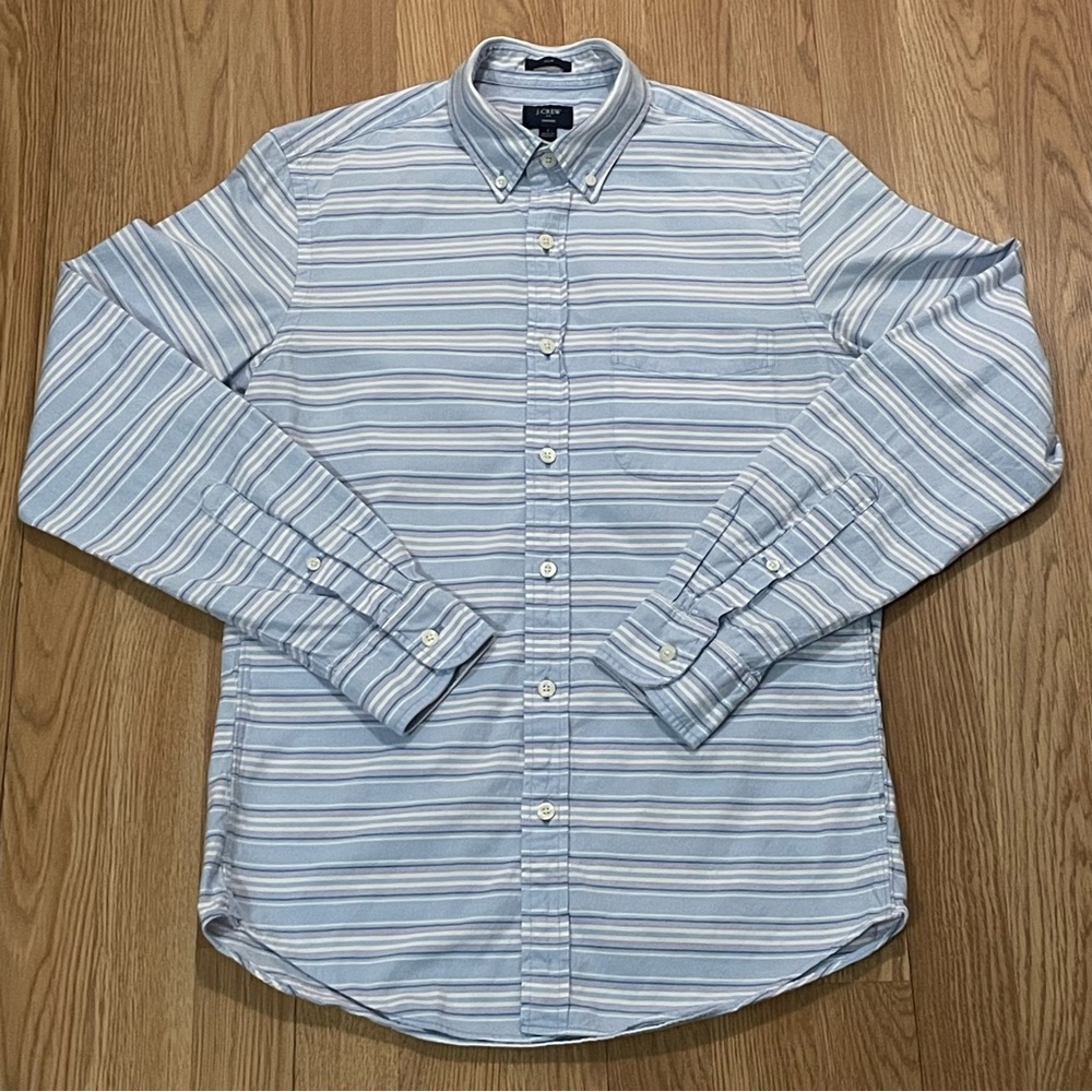 J.Crew Men’s Small Long Sleeve Button Down Oxford Shirt Slim Striped Preppy